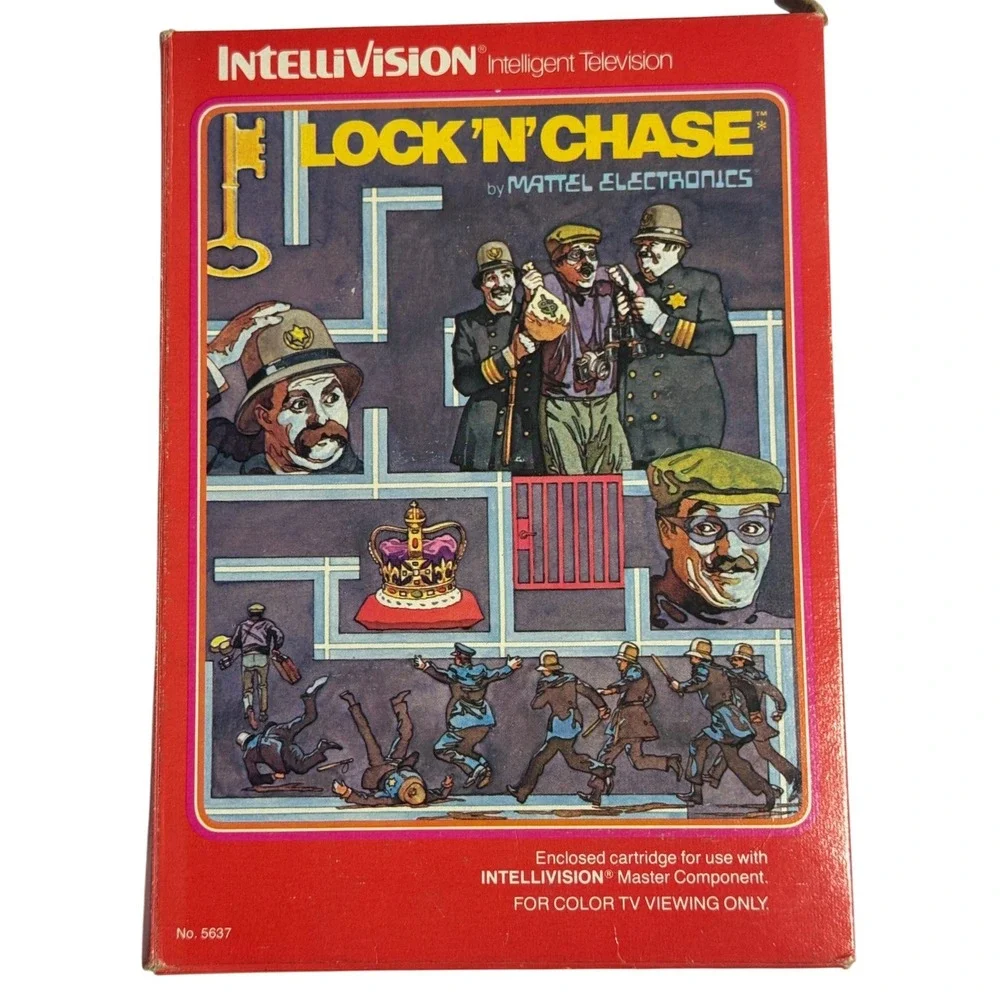 Mattel Lock 'N' Chase Intellivision Game CIB 1982 with Overlays